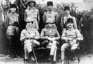 General Charles Townshend with Khalil Pasha and staff shortly after the surrender of Kut (http://www.iwm.org.uk)