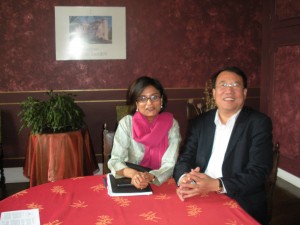 Zhang Jin Shan (Bordeaux's latest wine baron) & Pallavi in his Chateau in France