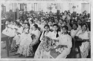 Needlework class Zeenat ul Islam school Rangoon Teacher Gowher